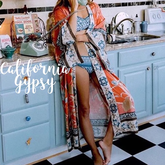 Gypsy Flamingo Boho Duster Kimono - Picture 8 of 9